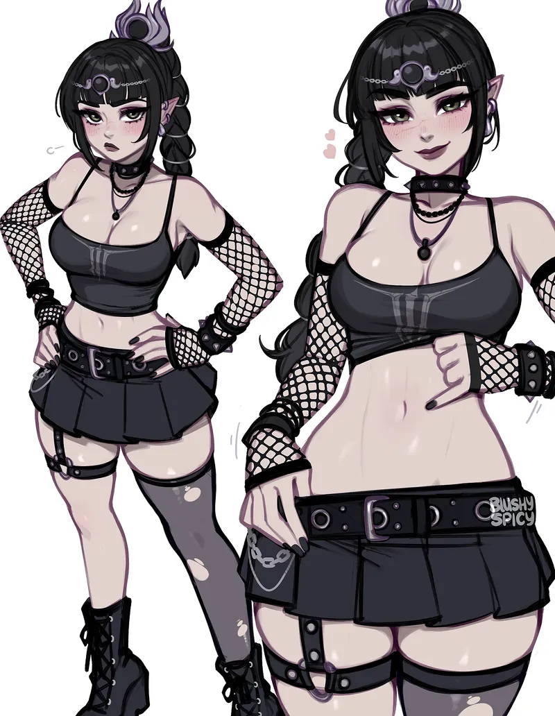 Thumbnail Exploring Anime Midriff Beauty: A_MASSIVE_PERVERT's Goth Shadowheart