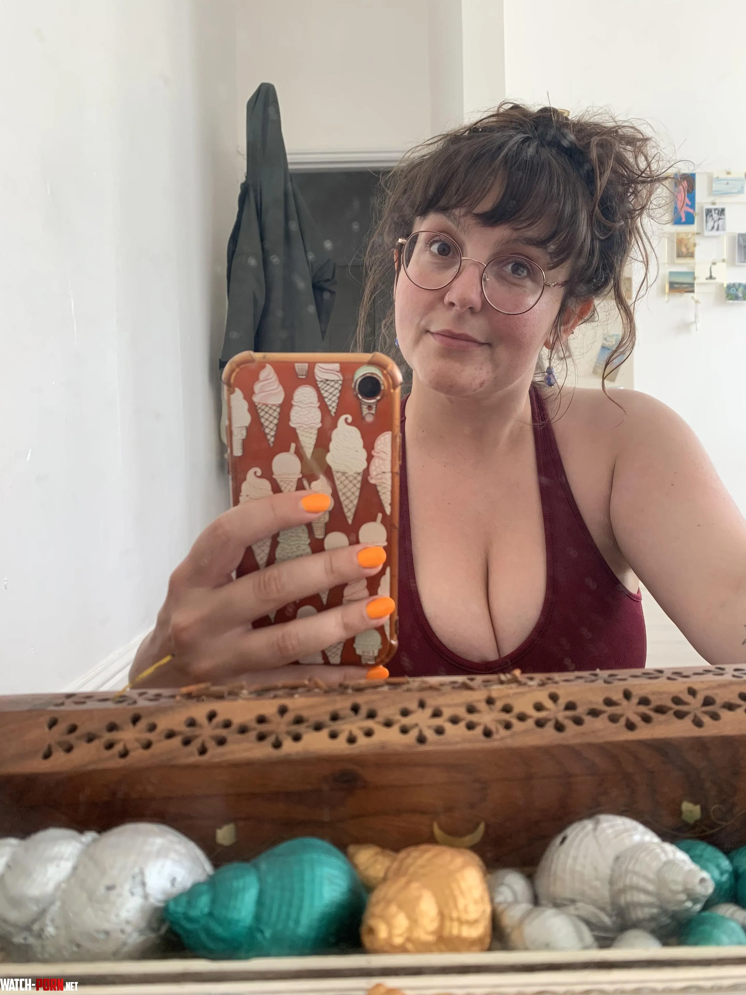 Is the cleavage bomb enough for you to ignore the tired face by nakedclownempire