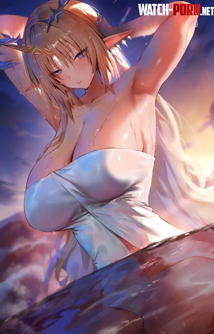 Fleurdelys with towel in the water (rororo) [Wuthering Waves] by elegantloveglimmer