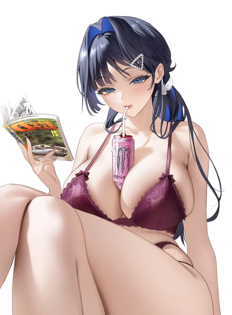 Thumbnail The Joy of Reading with Kronii from Initial D | ecchi