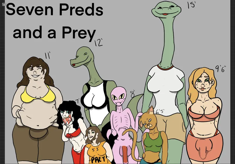 Thumbnail {image} Art by me. Just some ocs I’ve been drawing and posting the last couple of months. Should I draw each of them doing their favorite vore? (oral vore?) by Vorelover2468