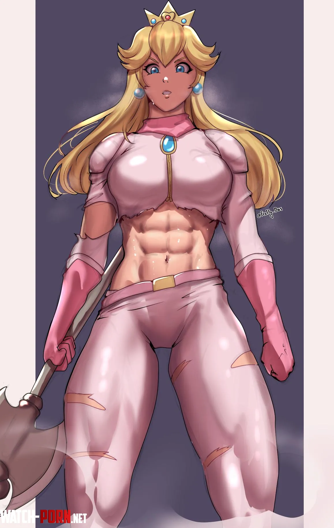Buff Peach [Super Mario] (Fluffy Dus) by A_MASSIVE_PERVERT
