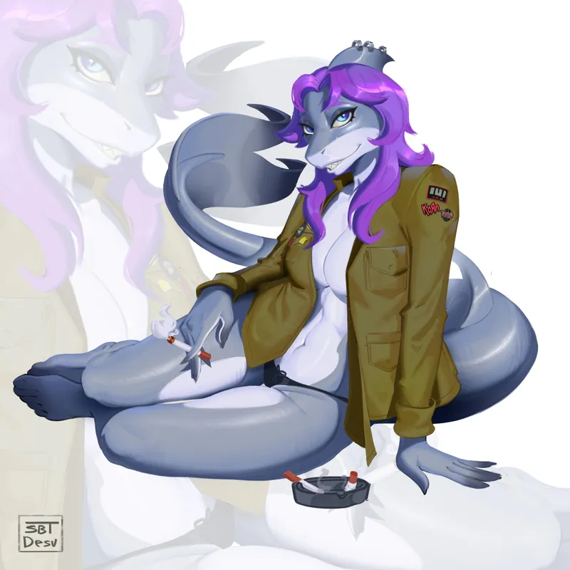 Thumbnail Seductive Shark Pin-Up Artistry by sbtdesu | Unveiling Sharktits