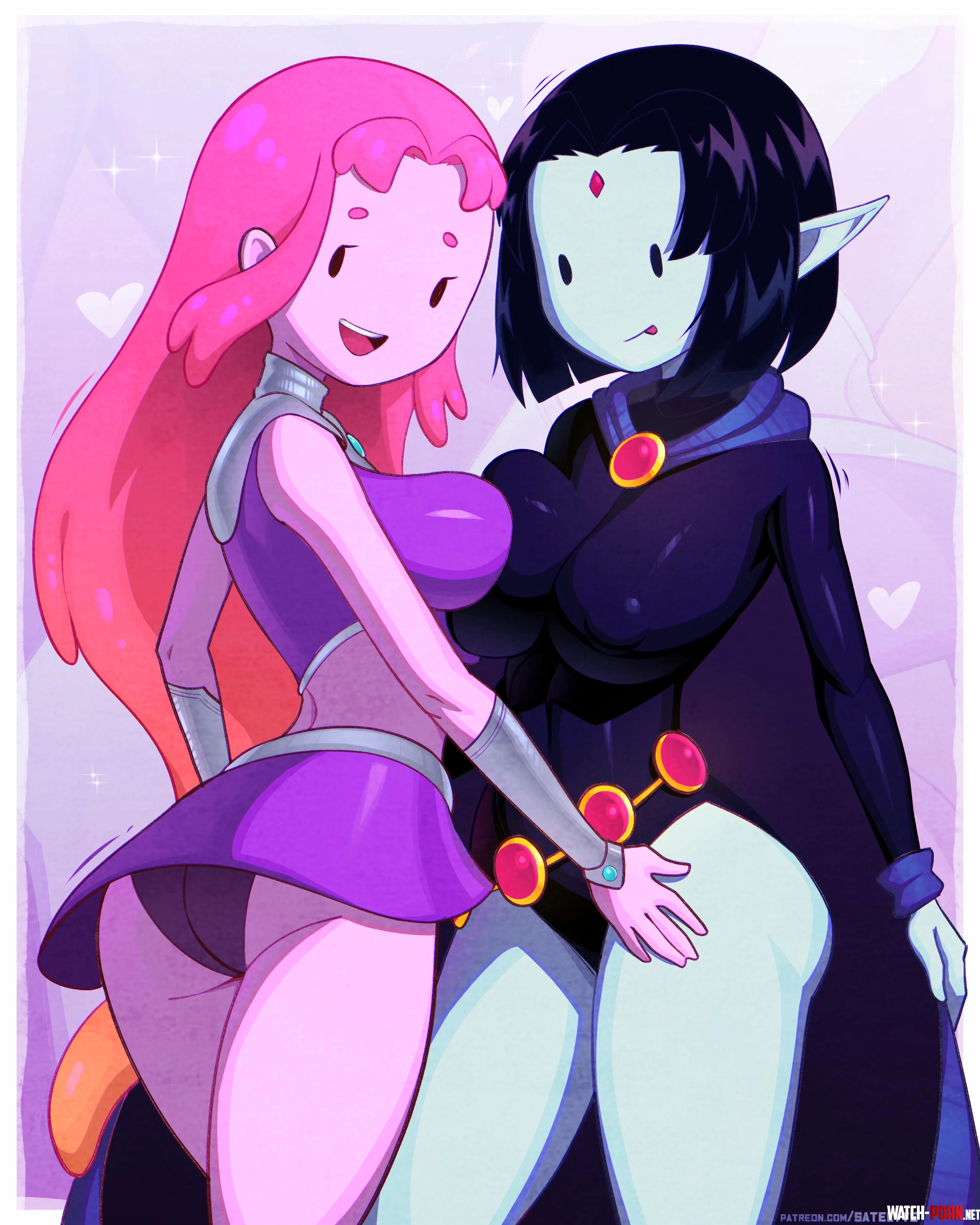 Marceline and Princess Bubblegum as Raven and Starfire (Satelyte) by ObligationKey7329