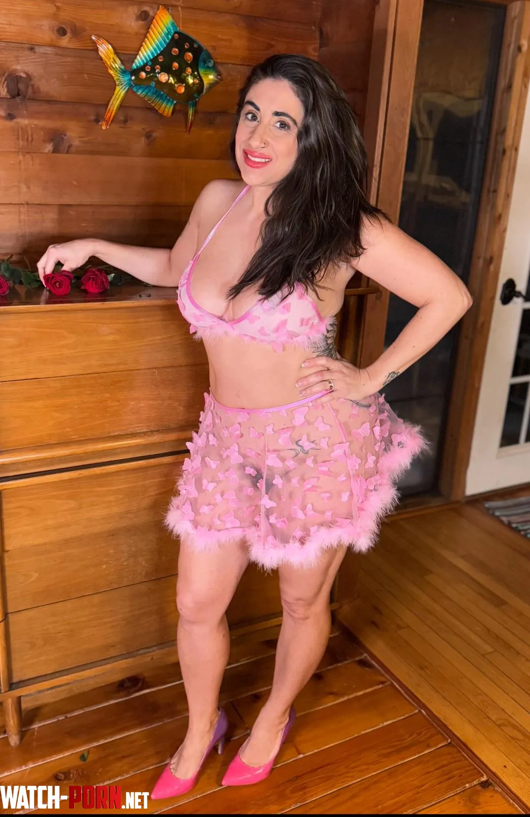 My Sexy See Through Feathery Rave Bae outfit. It was a hit in the club. by FullBushHotwife
