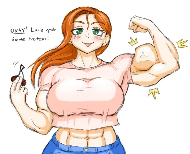 Thumbnail Big Bicep Artwork by CGjim | fitdrawngirls