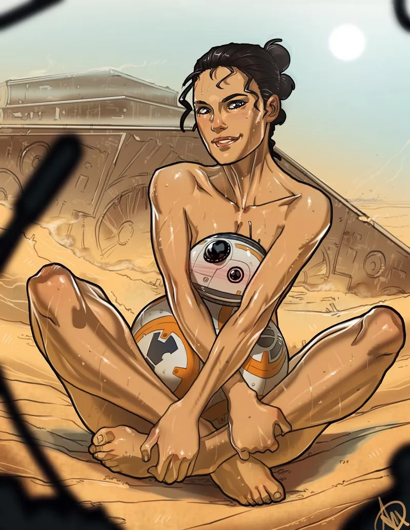 Thumbnail Rey and BB8 in the Sun by YogsUnited | starwarsnsfw