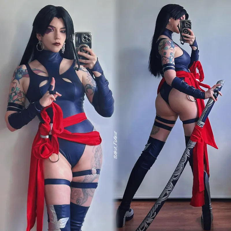Thumbnail Psylocke Marvel Erotic Art by BakaFuwa