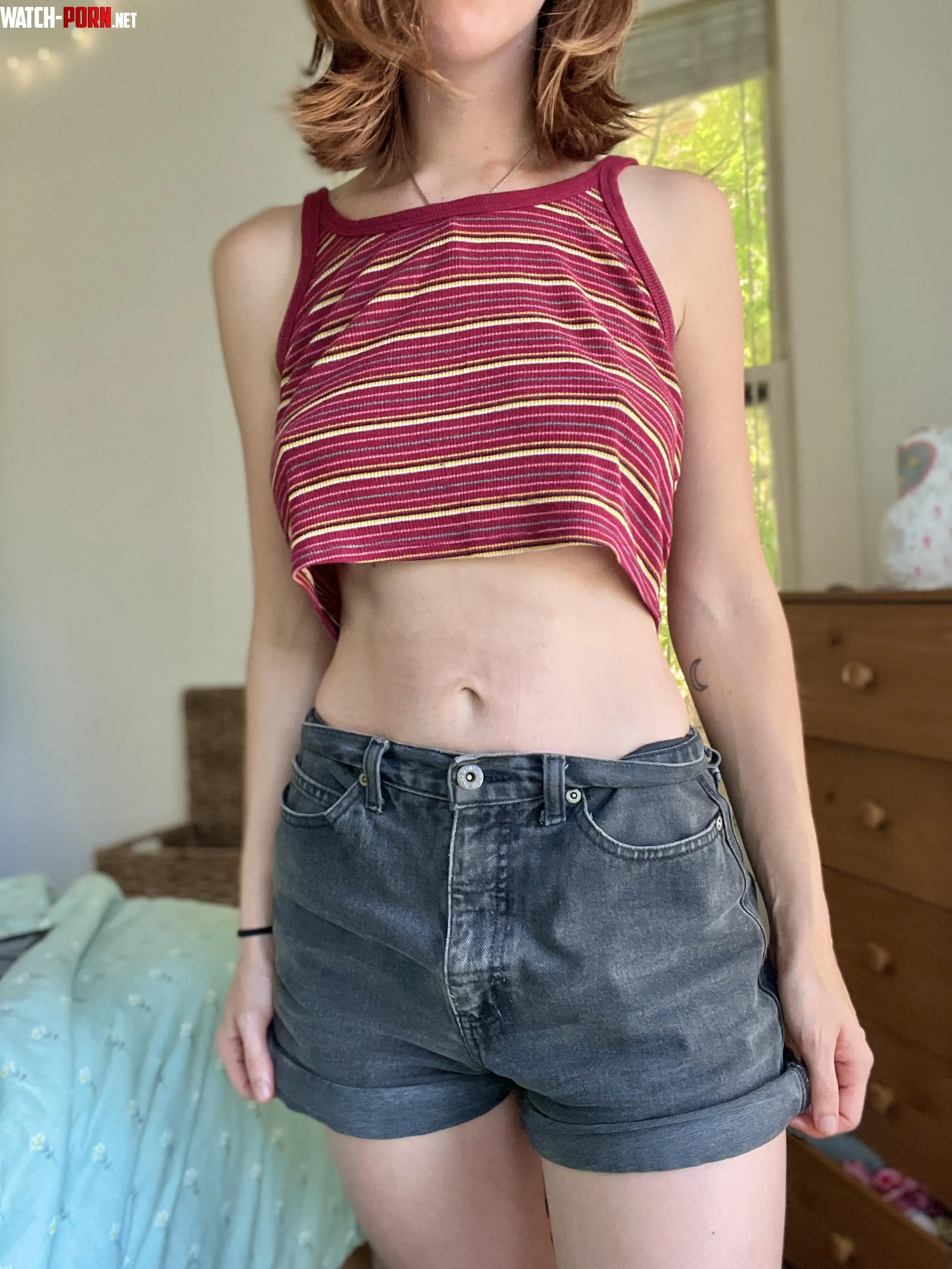 I like my shirts to show just a little (or a lot) of midriff by Purple-Amelia