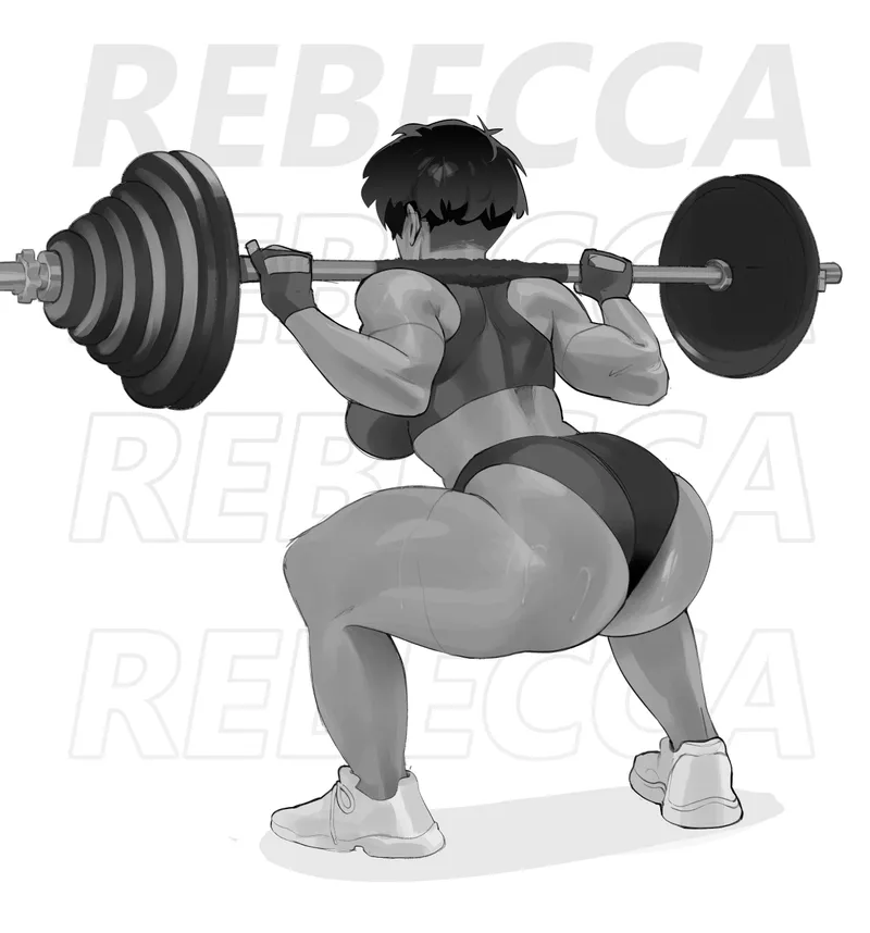 Thumbnail Rebecca Doing Squats by Eromamgasemsei3 | fitdrawngirls