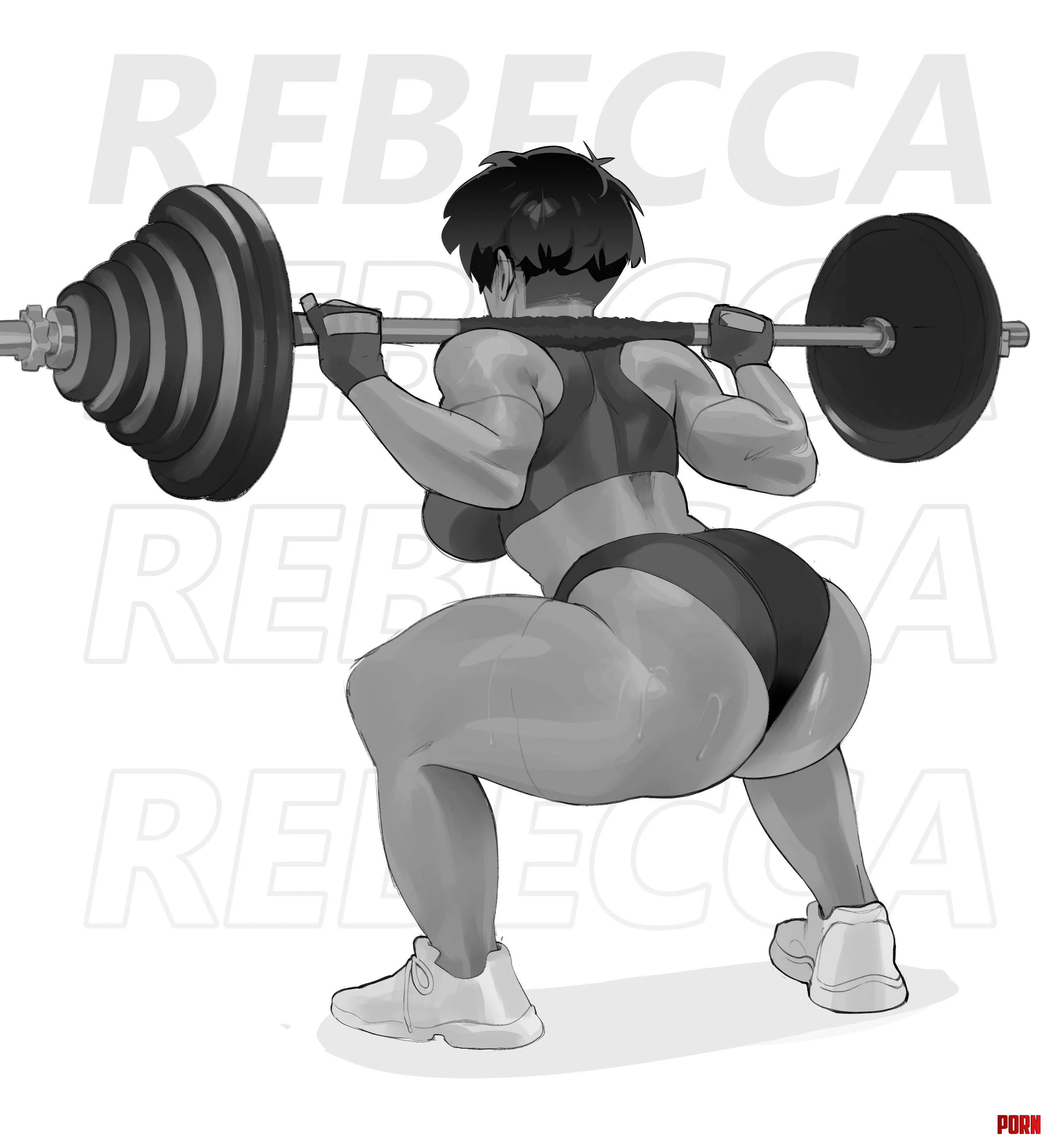 Rebecca Doing Squats (Eromamgasemsei3) [OC] by KrazyK1989