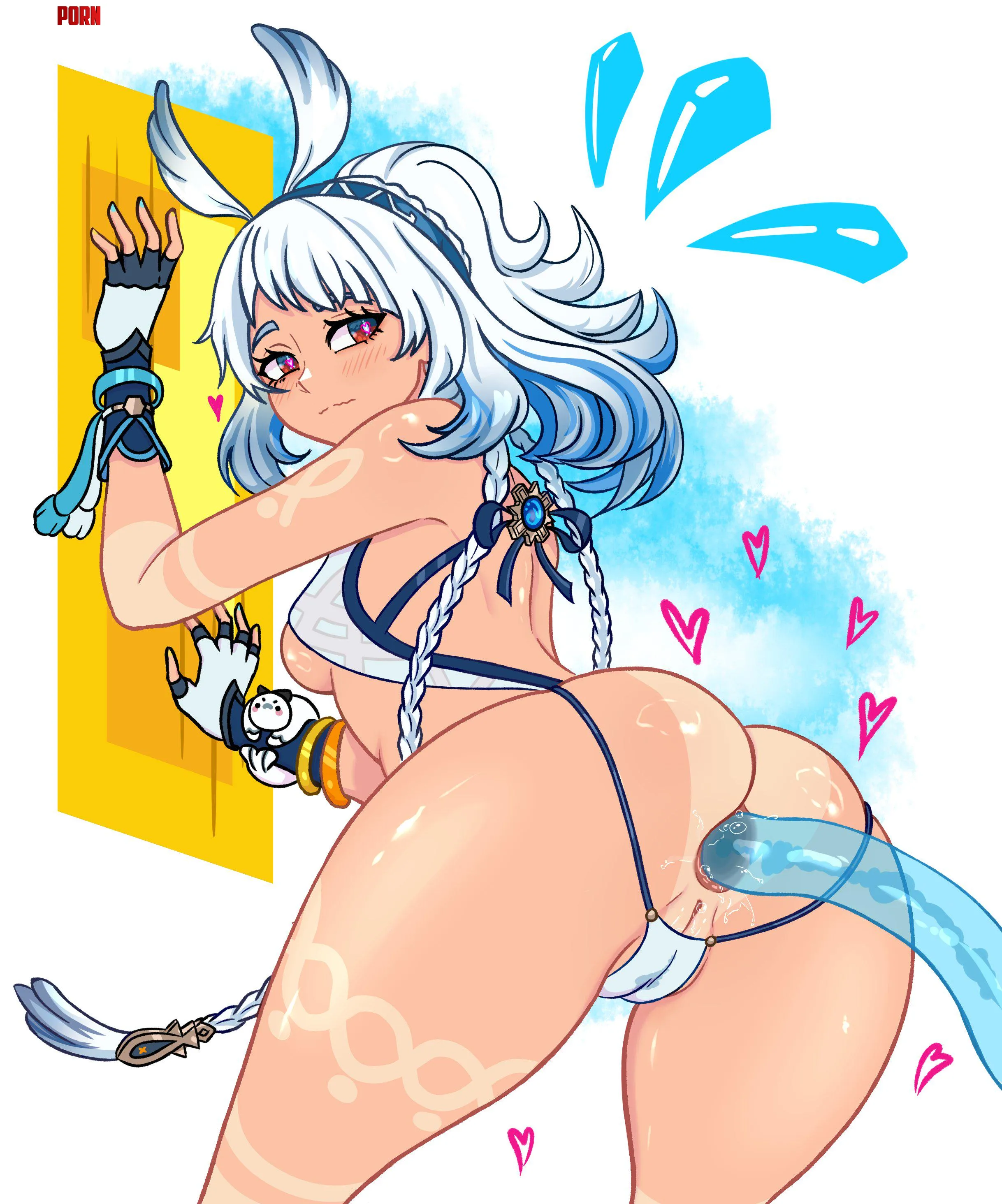 Mualani having fun with a water tentacle (lisodevka) by Cream77700