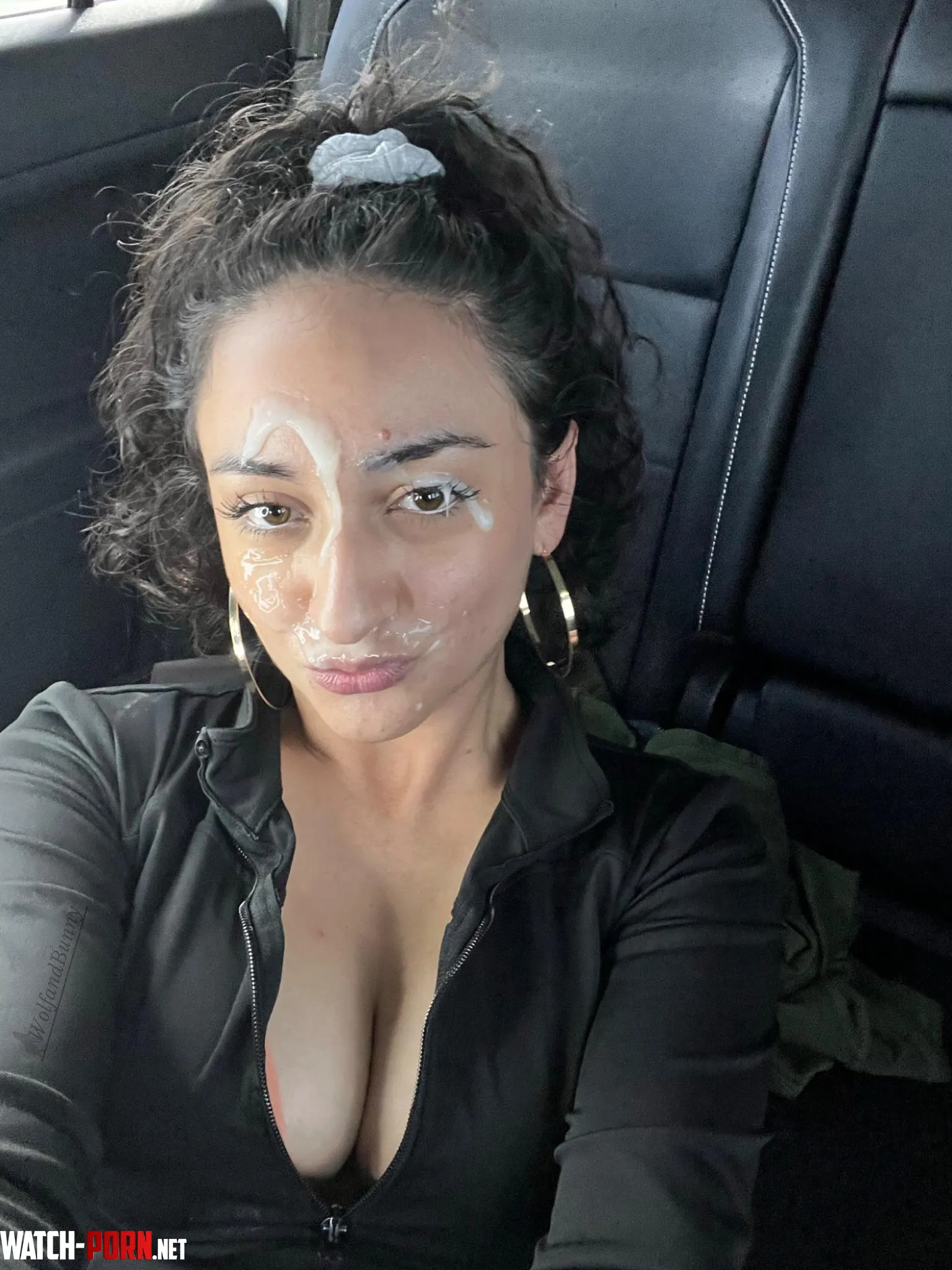 love being an absolute cum slut  milf taking facials in the back seat by wolfandbunny2019