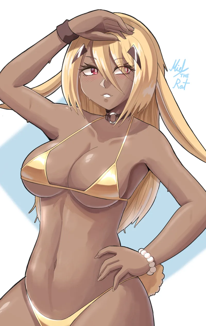 Thumbnail Bunny Girl in a Golden Bikini Art by Burniel409 | MonsterGirl Category
