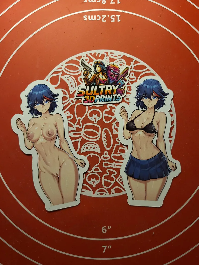Thumbnail Ryuko Matoi Summer Outfit Bikini Sticker on Sultry3Dprints.com: Exclusive Swimsuit Hentai