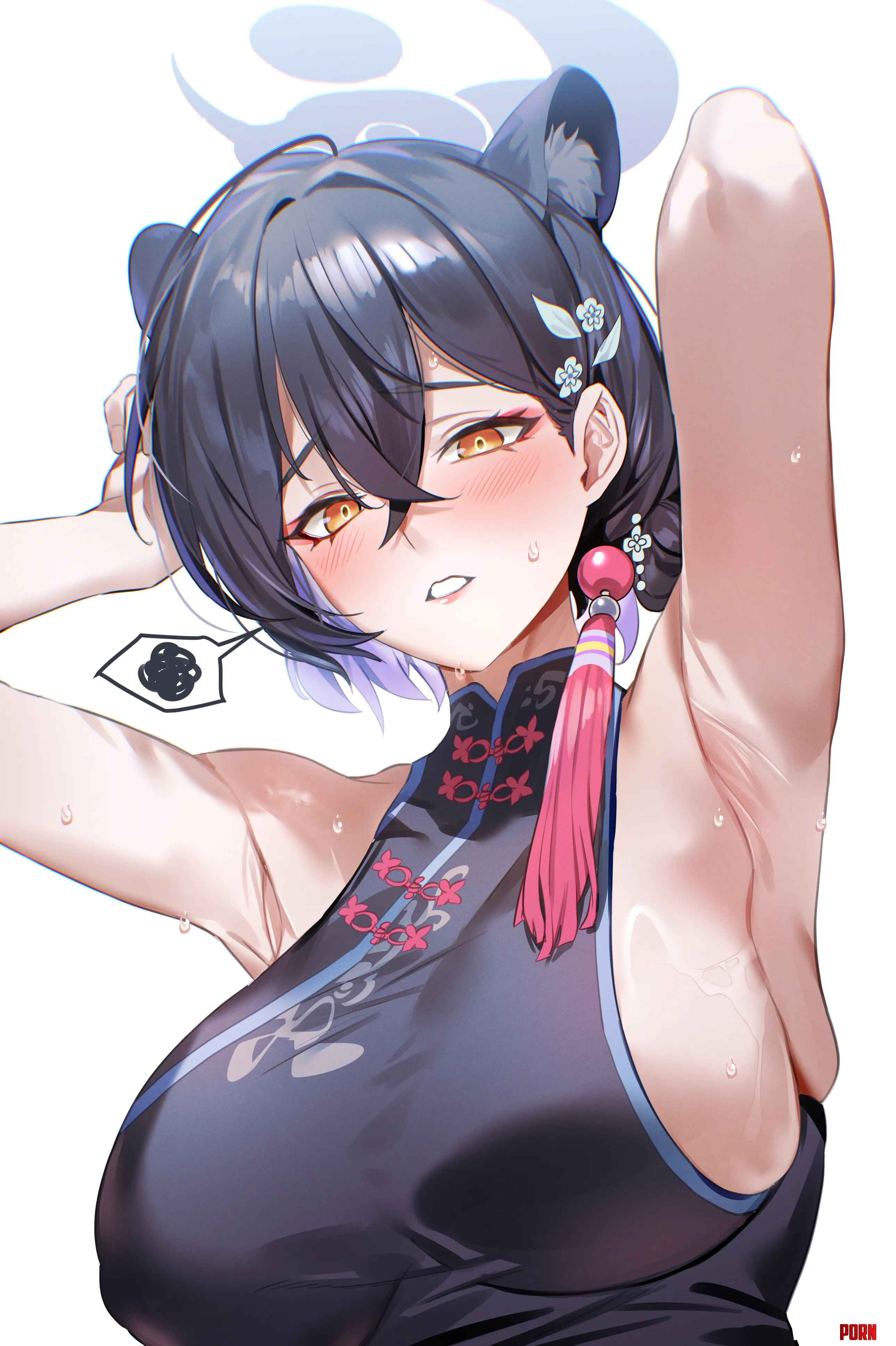 Kaguya feeling a bit shy lifting her arms up by Level-Ad5048