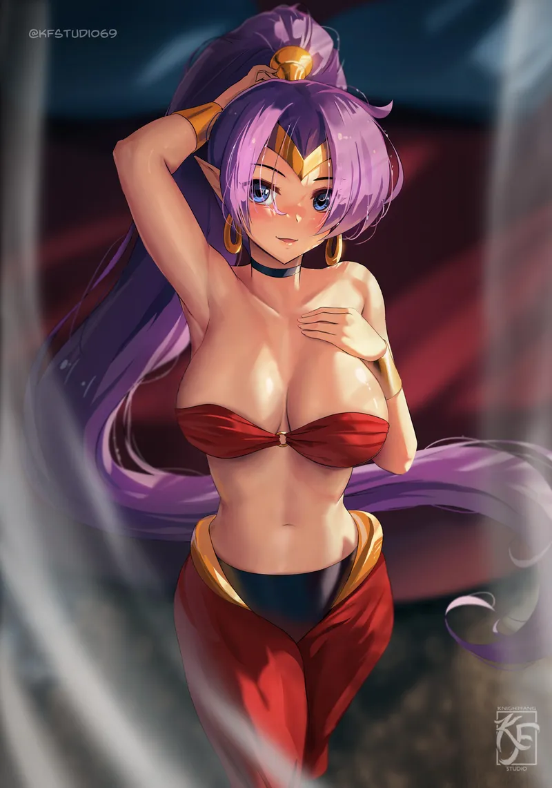 Thumbnail Blushing [Shantae] by Knightfanghentai - A Dive into animemidriff