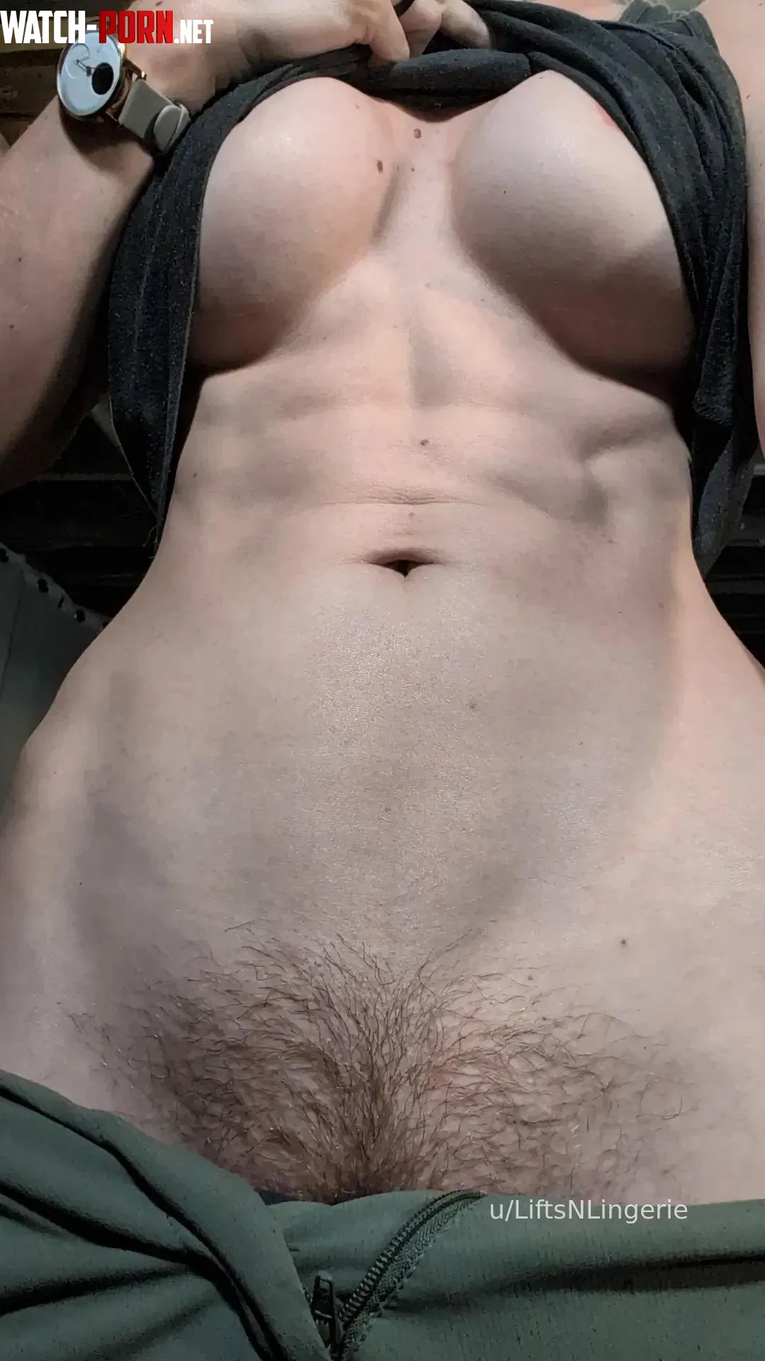 Does having a bush make my abs less attractive to you? by LiftsNLingerie