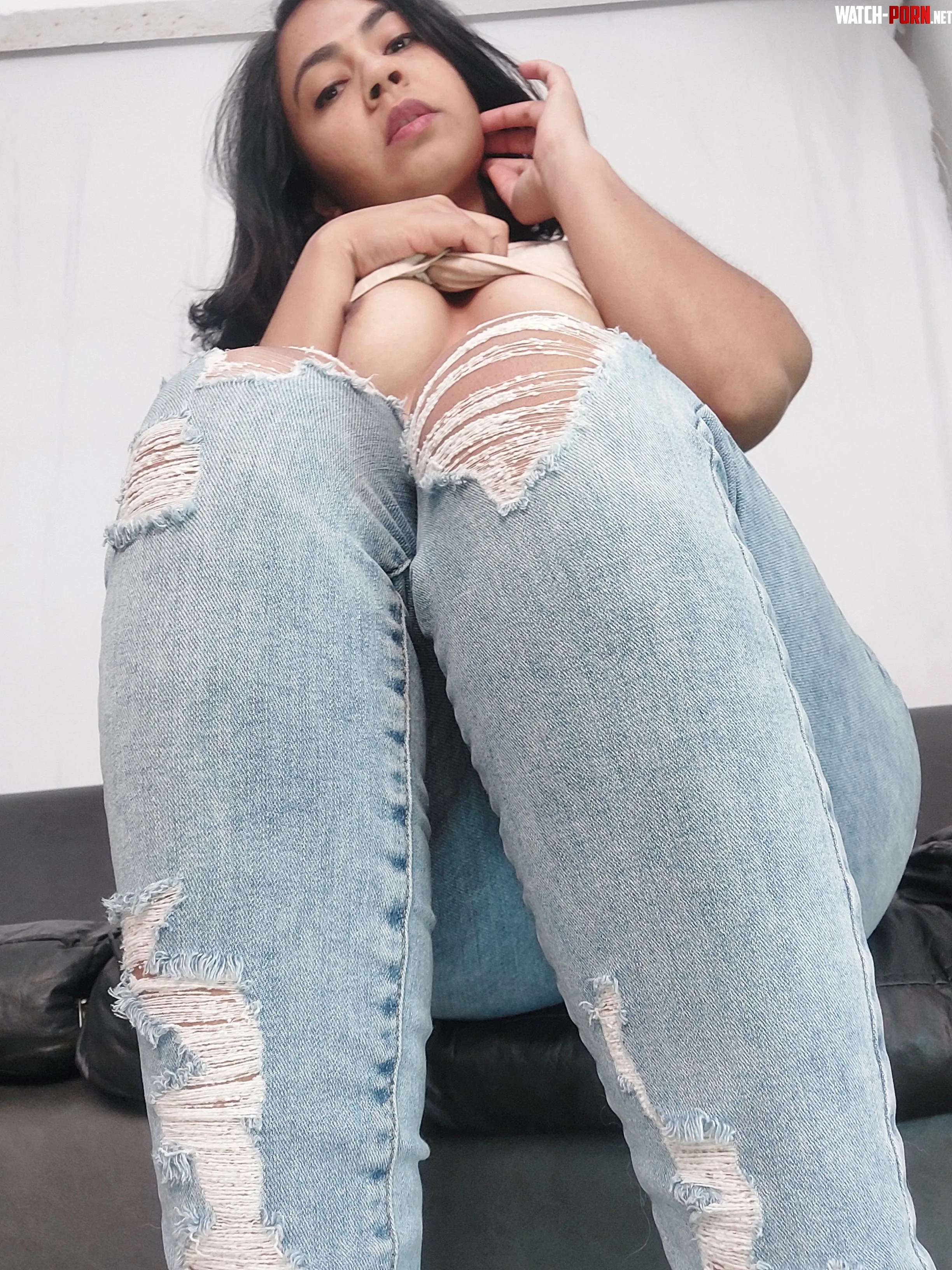ripped, tight jeans by tellme_baby