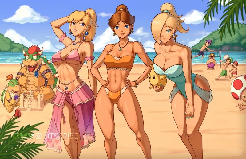 Thumbnail Summer Vibes: Peach, Daisy & Rosalina [Super Mario] by petitecooki