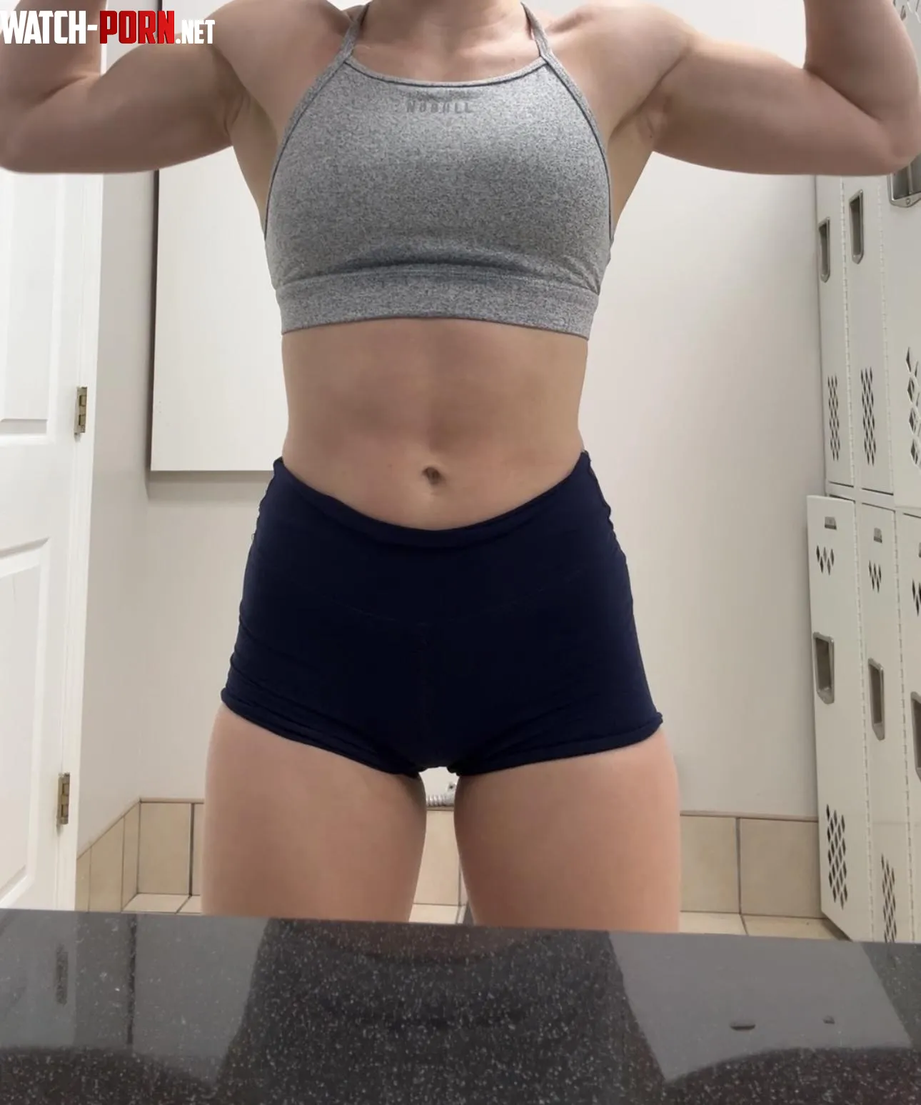 Post gym locker room selfie today 💙 by DesirableCupcake
