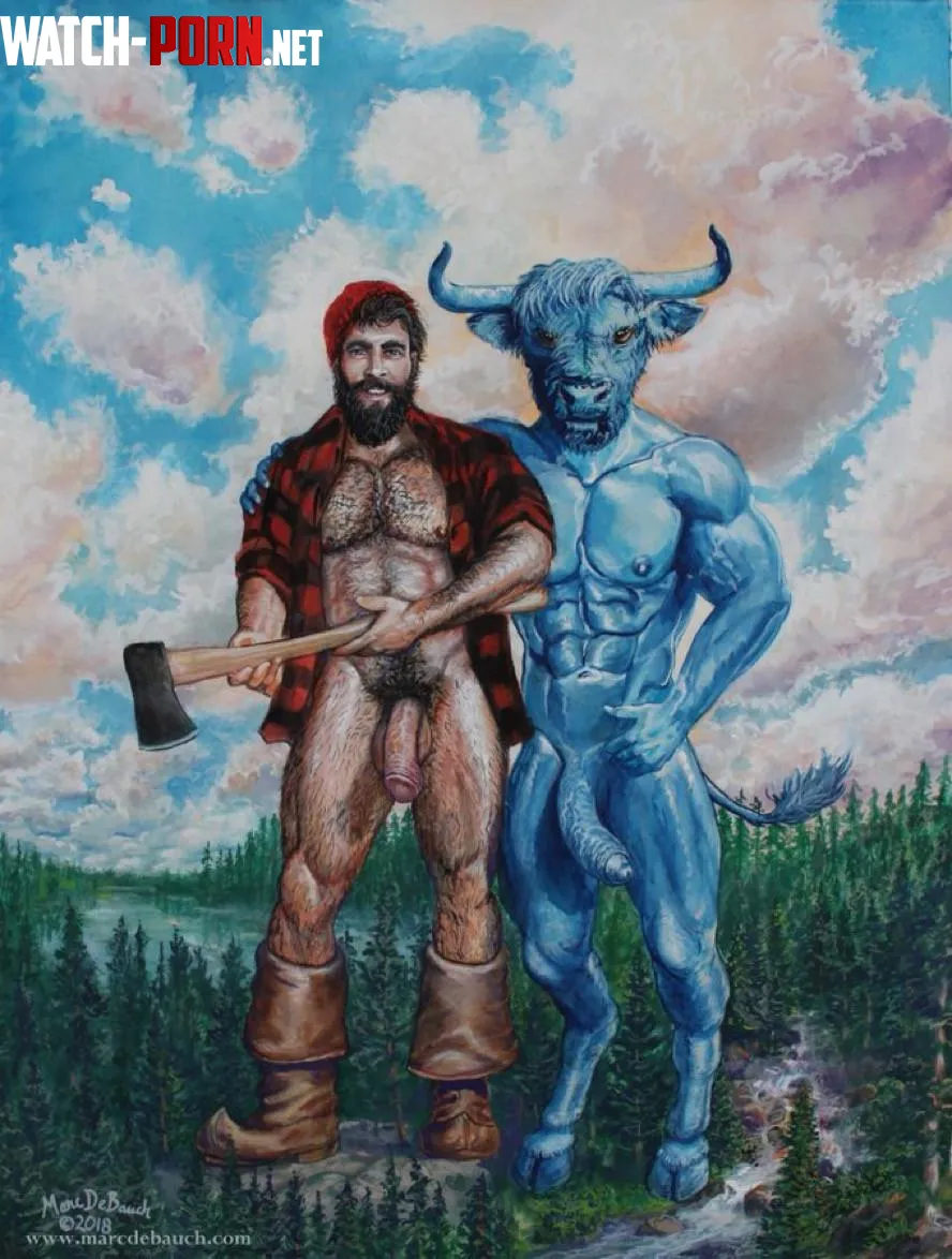 Paul Bunyan and Babe the Blue Ox (Art by: Marc DeBauch) by familychong-07