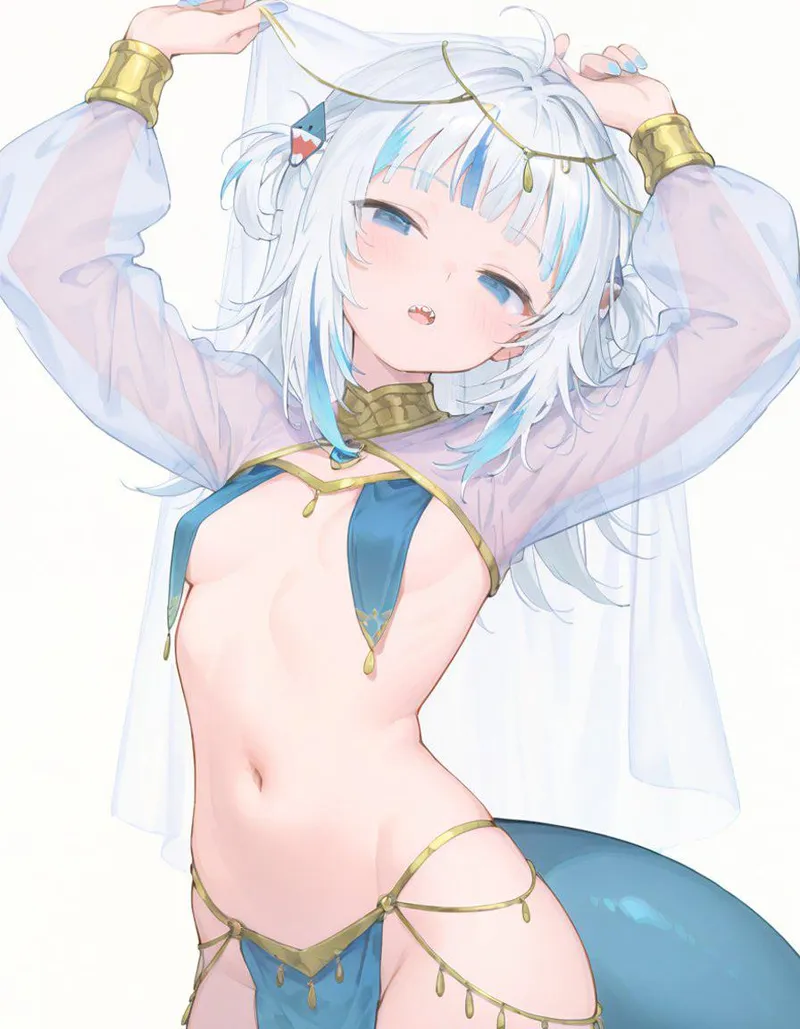 Thumbnail xwrecker Showcases Gura in an animemidriff Display