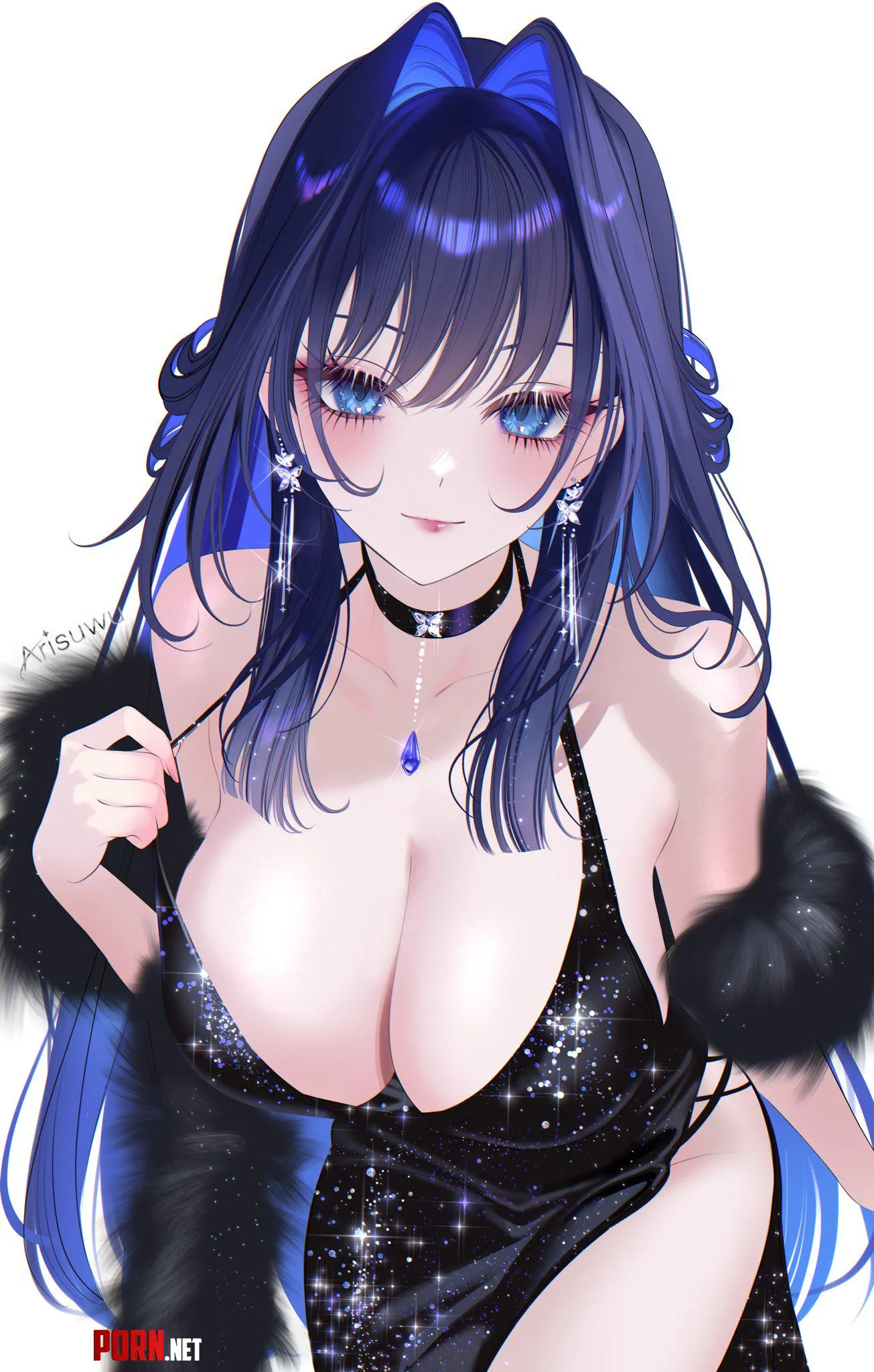 Kronii stylish in black evening gown (Arisuwu) [Hololive] by elegantloveglimmer