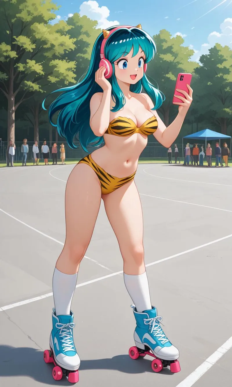 Thumbnail Zhan_Hu Sheds Light on Lum in an Anime Midriff Showcase