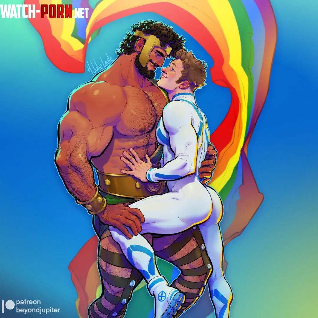Hercules x Bobby Drake aka Iceman (Art by: Julio Cesar Leote) by familychong-07