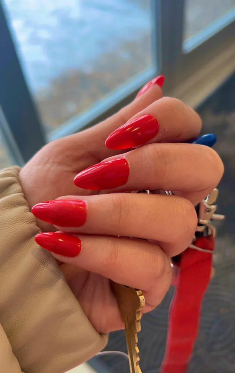 Thumbnail Timeless Elegance: Red Nails for Nail Fetish Enthusiasts