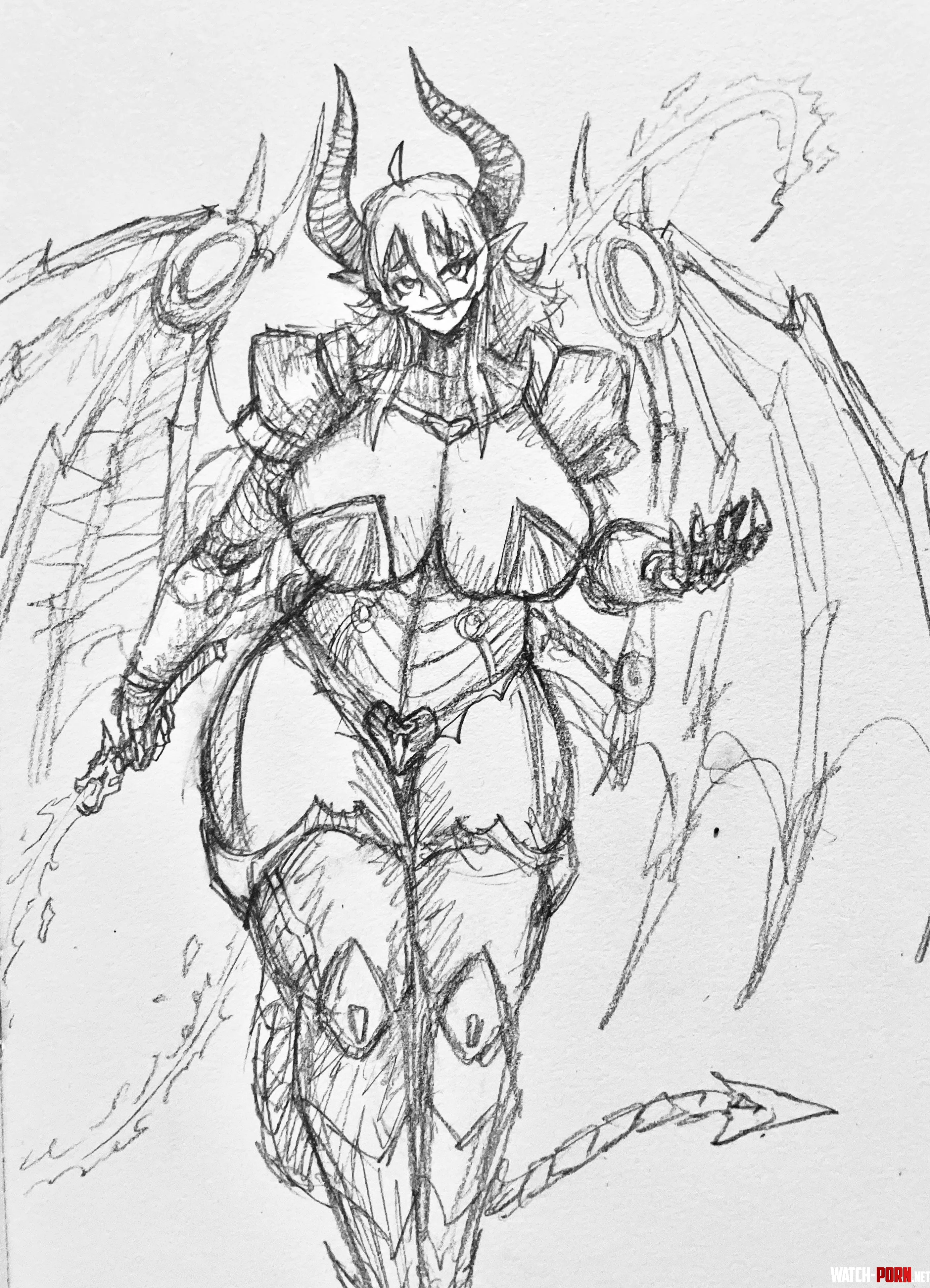 [OC] New Alien Succubus OC Liliam. Rough sketch tho, might change some designs later… by Peniten1