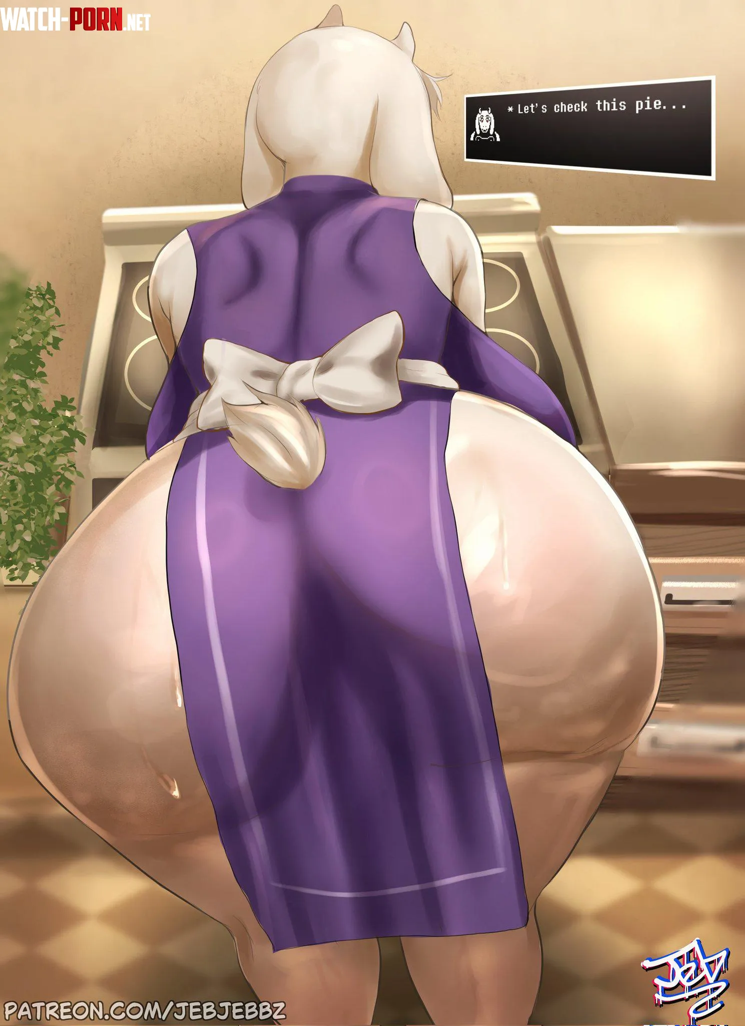 [Toriel] The dress can't cover this massive ass (art by Jebjebbz/MidnightLeen) by Yamada_horny