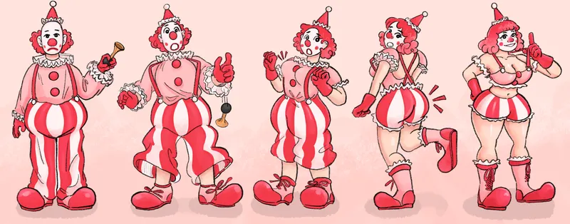 Thumbnail Clown Girl TGTF Sequence: A Mind-Blowing Transformation by alec_francis_art