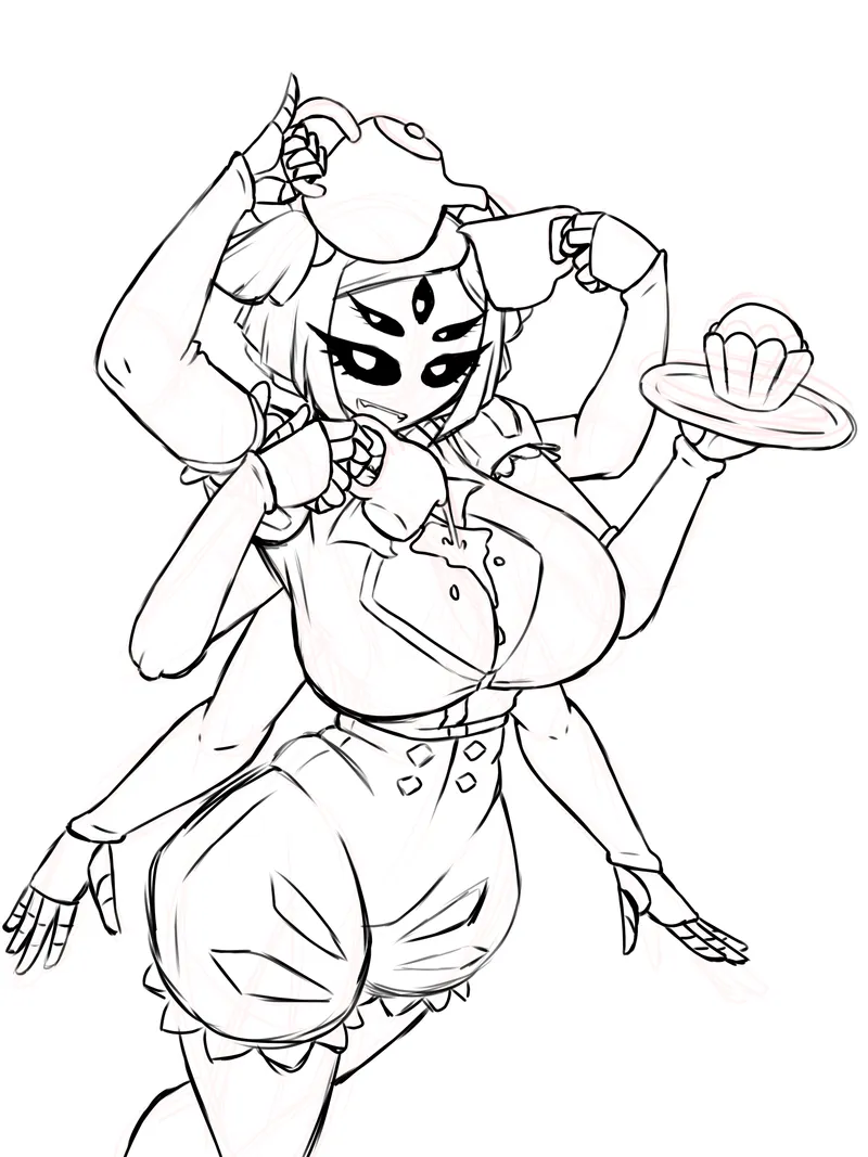 Thumbnail Artistry in Focus: Muffet Sketch by Mundane_Parfait2560 | MonsterGirl