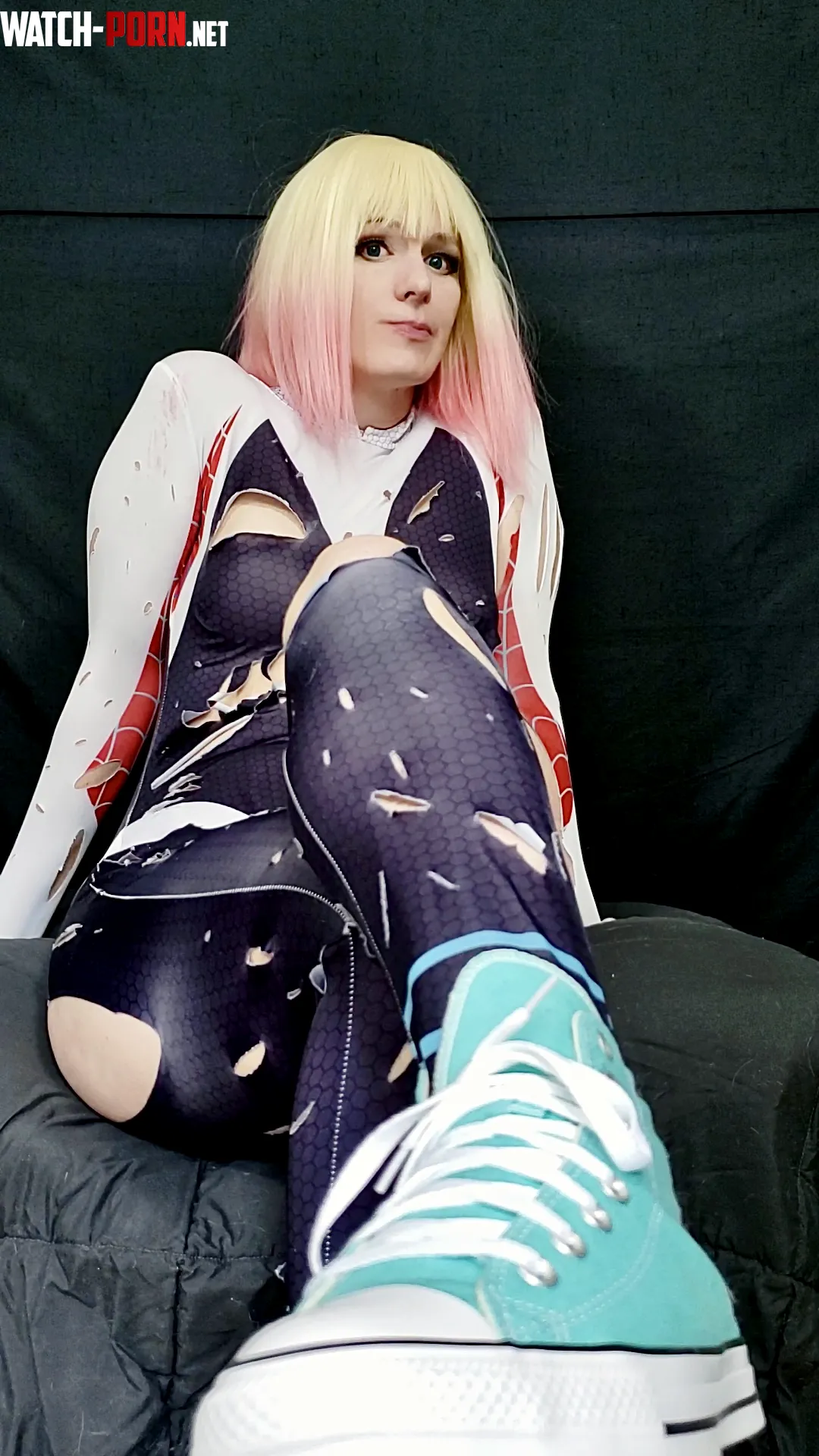 My Neon Pink Tips Vibe With the Mint Converse by SunnyBunnyMina