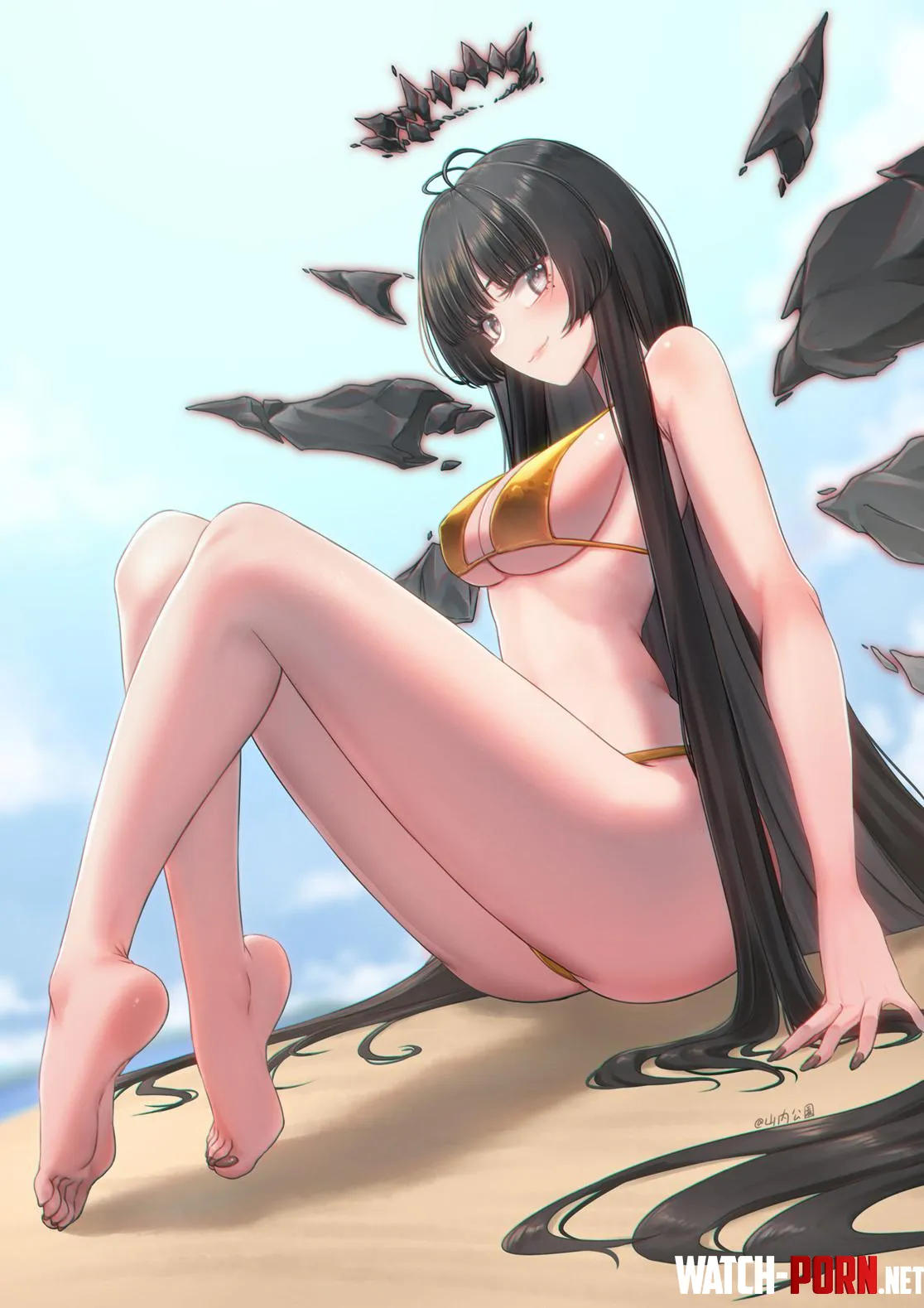 Arturia Giallo in her golden bikini by earthmediaworld