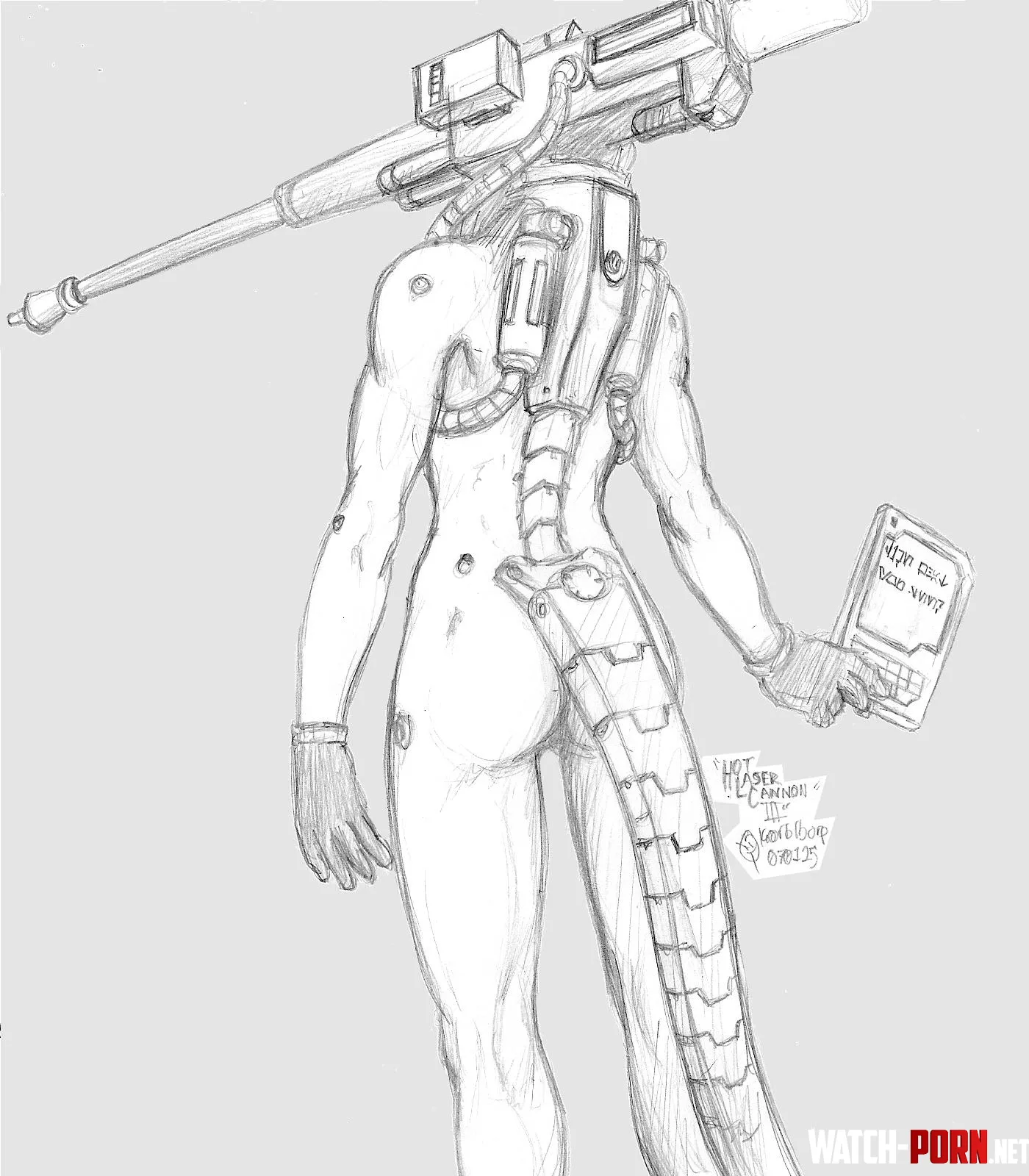 Hot Laser Cannon III (korblborp) Niordi living weapon standing around naked by korblborp