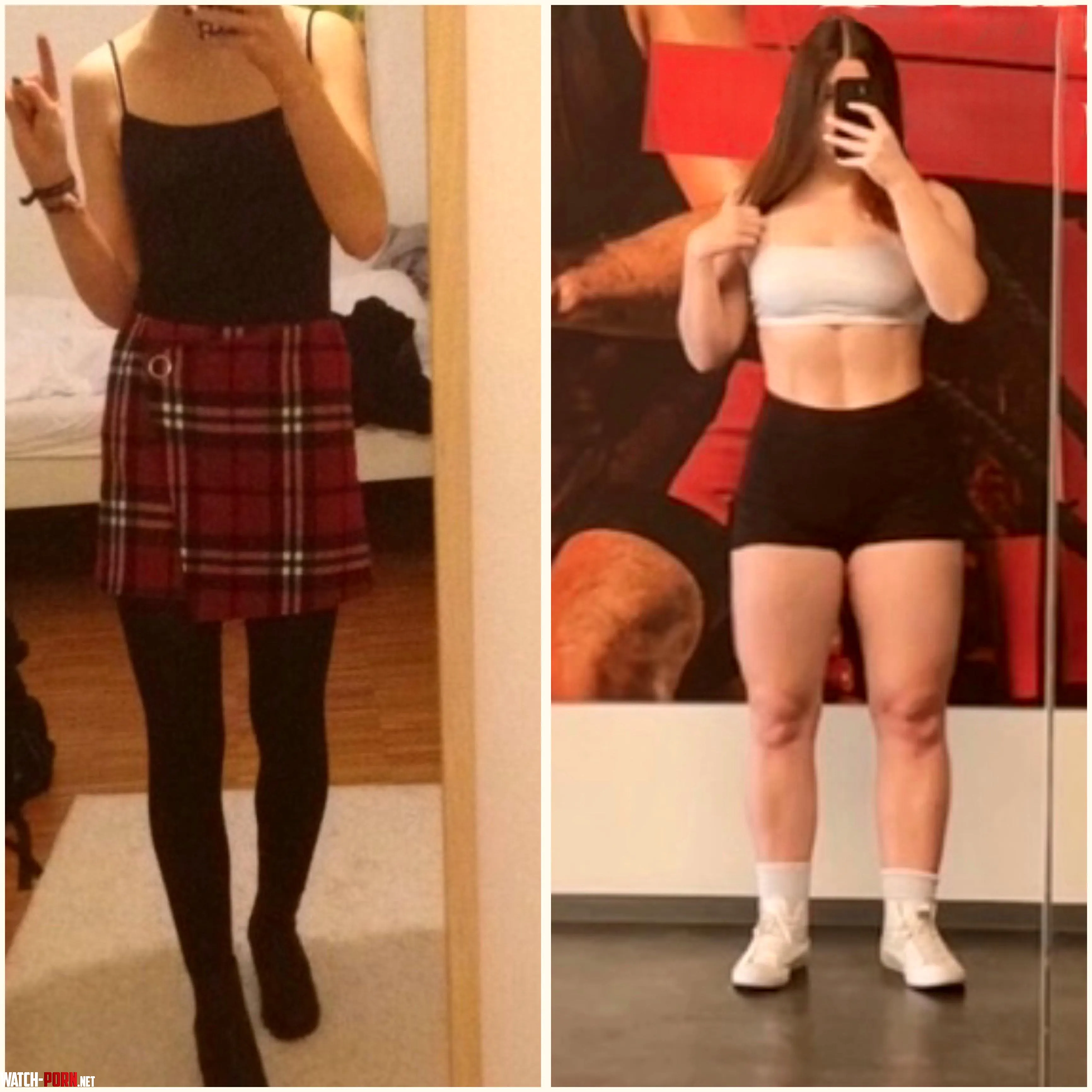 What do you think of my transformation? Should I keep hitting leg day? 👸🏻 by adrianagym