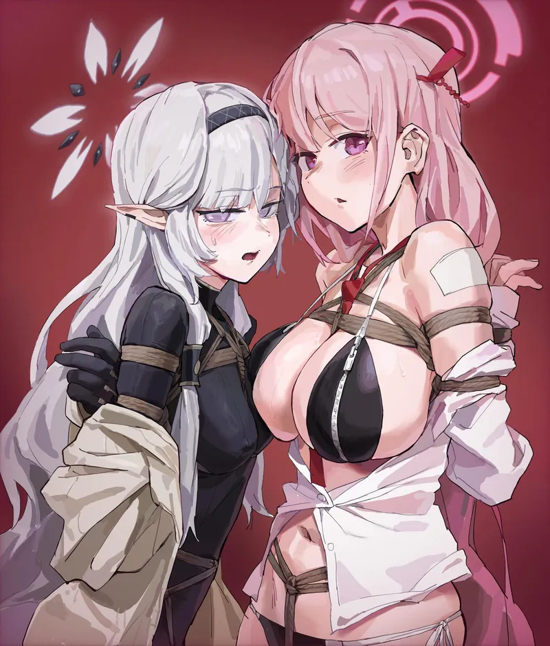 Thumbnail Restrained Himari and Eimi (A Tea) [Blue Archive] by llamanatee