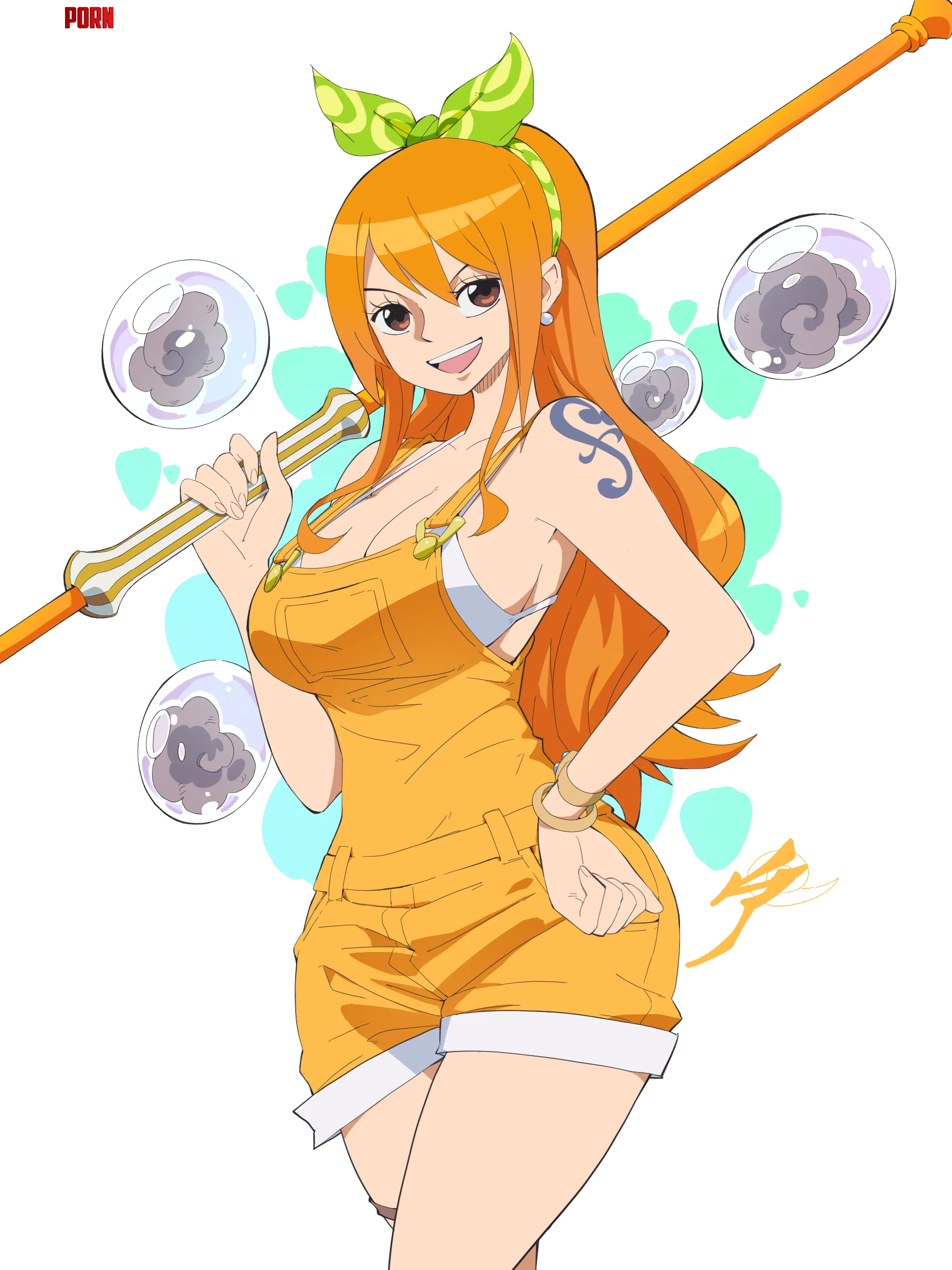 Nami in Tangerine overalls by LustyCalx