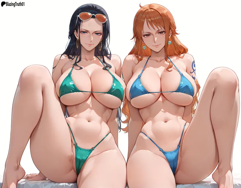 Thumbnail Sultry Robin and Nami in Micro Bikinis by avin8701 | Funpiece