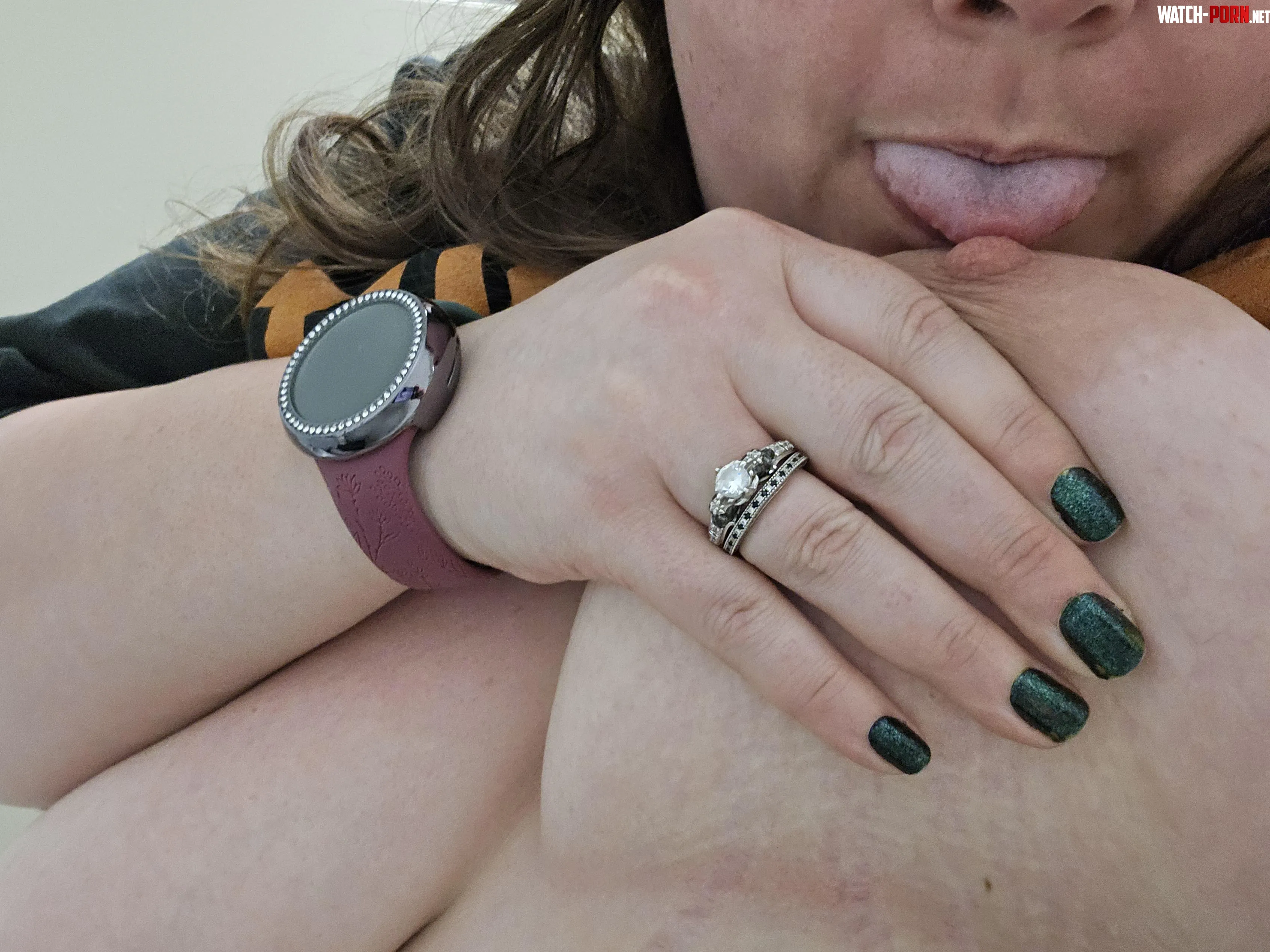 Hubby loves when I show you I can lick my nipples by AmberStardusk