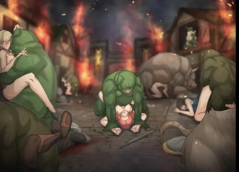 Thumbnail Independent-Wear-916 Illustrates Routine Orc Raid on Human Village