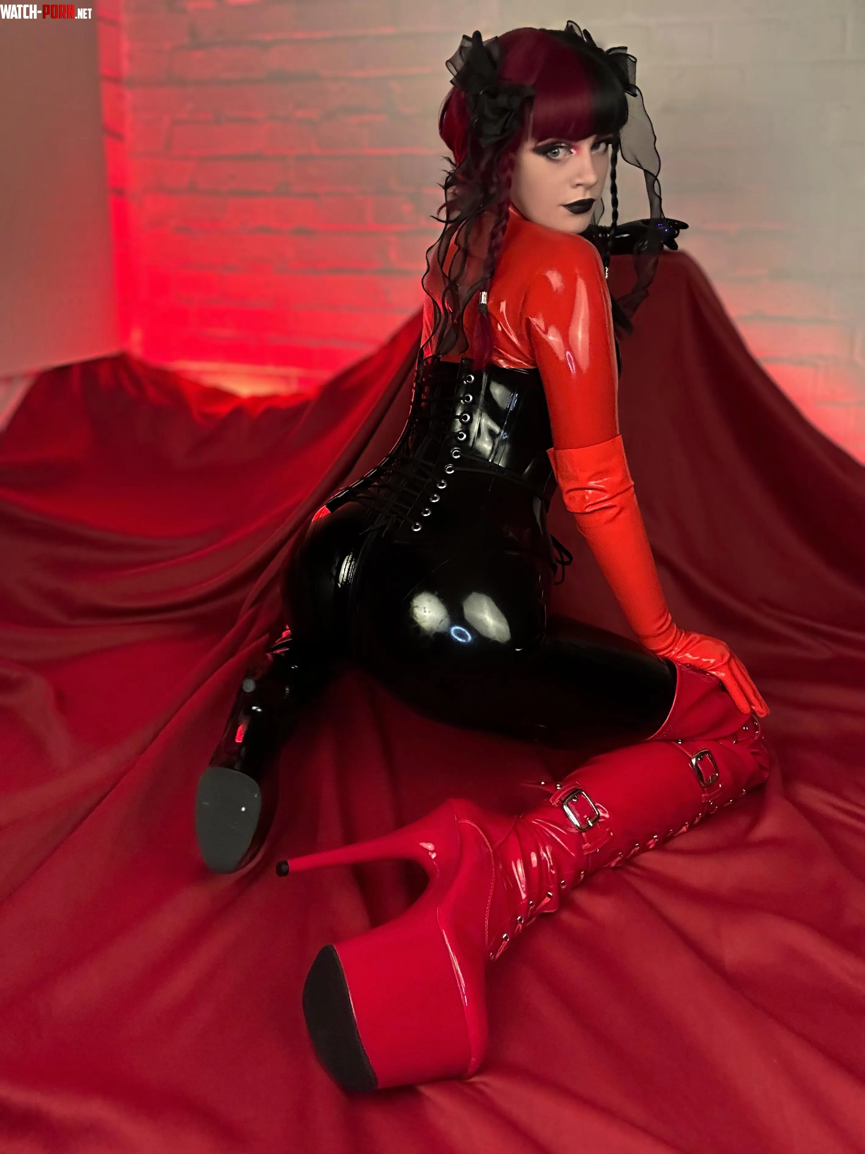 My body wrapped in shiny skintight latex by GoddessJoyIsHOT