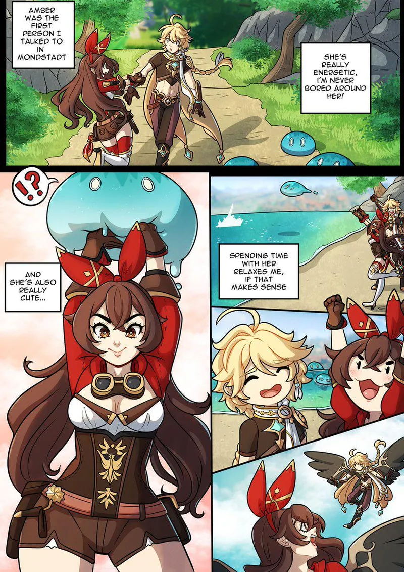 Thumbnail Genshin Impact's Amber in Cartoon Porn Comics