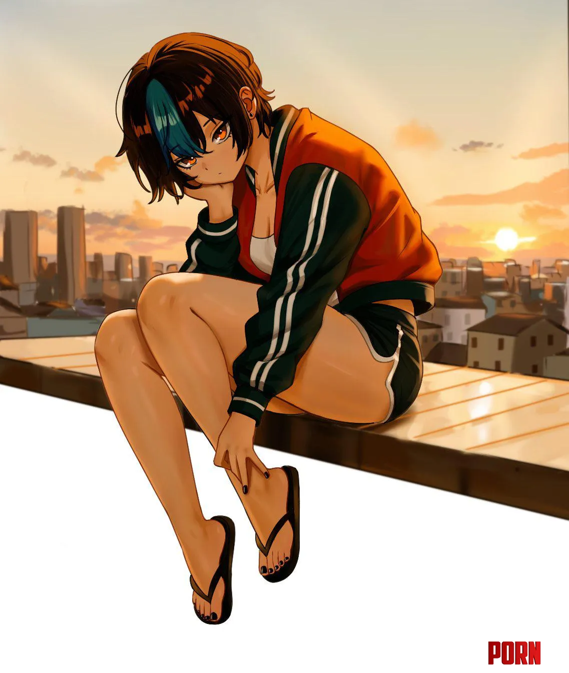 Tomboy and Comfy Sunset [Original] by A_MASSIVE_PERVERT
