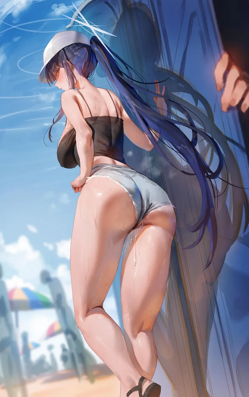 Thumbnail Horny Saori on the Beach: A Steamy Encounter by freyhstart | Ecchi