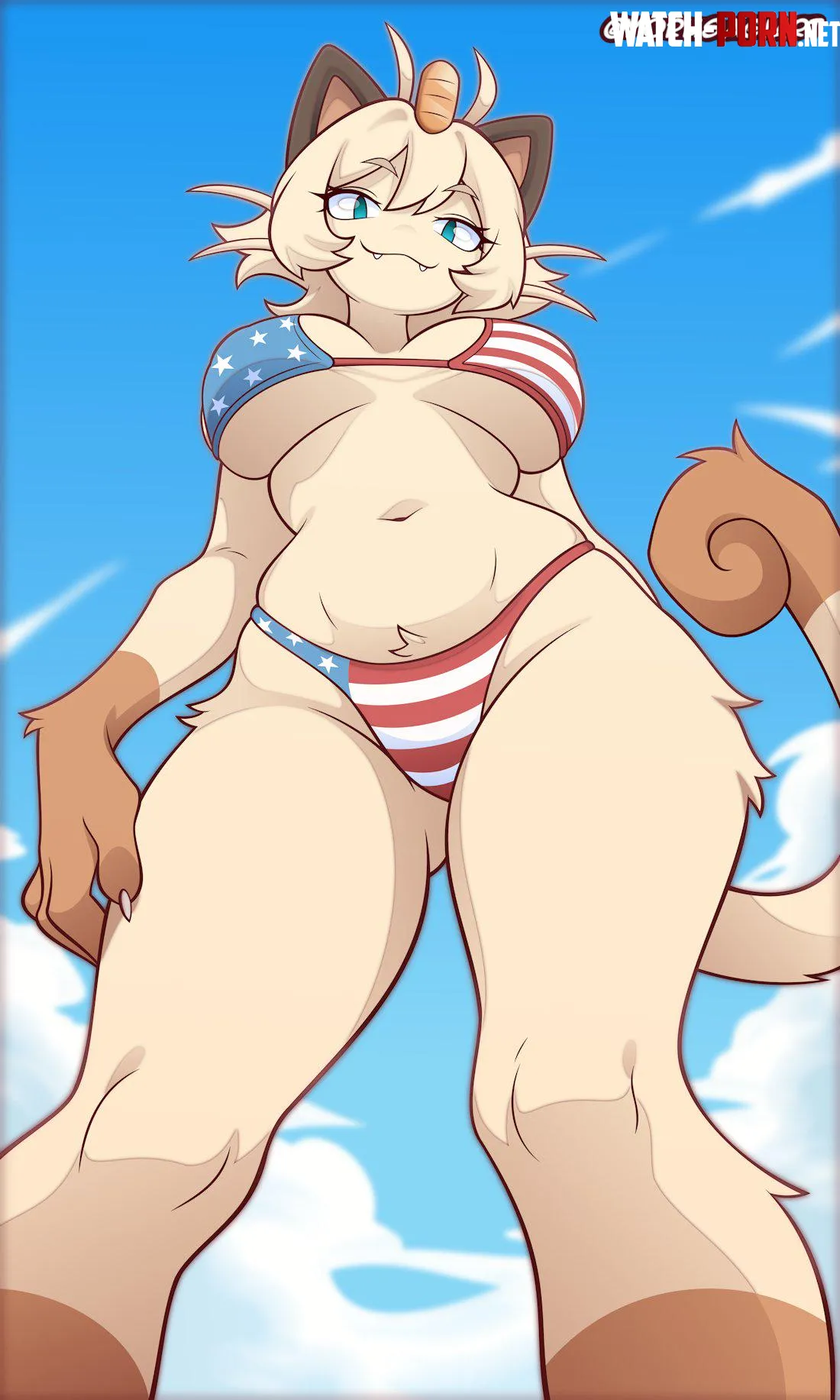 Meowth for a 4th of July Pokemon By @YorusagiArt by ToonAdventure
