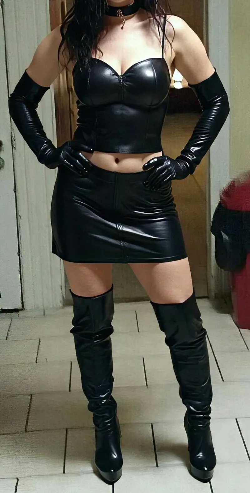 Thumbnail Sexy Stripper's Full Leather Outfit by Tangobangowired | LadiesInLeather Category